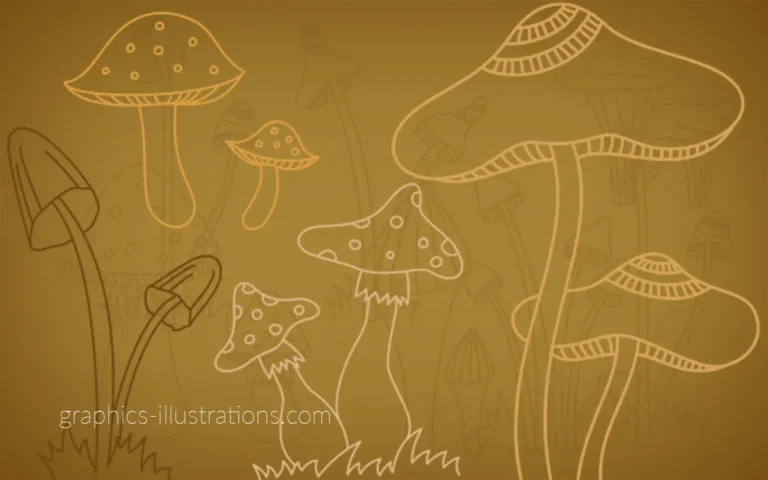Mushrooms Clip Art and Photoshop Brushes, Free Download
