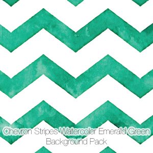 Chevron Stripes Watercolor Backgrounds Pack, Emerald Green