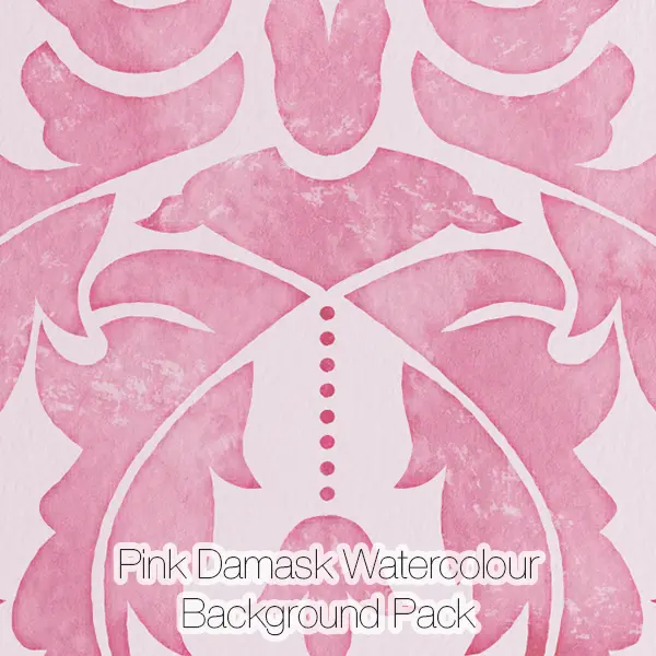 Pink Damask Watercolor Backgrounds Pack