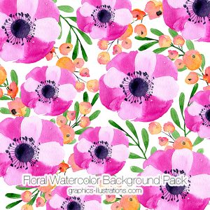 Watercolor Floral Backgrounds, Watercolor Flowers Backgrounds Pack 10, Watercolor Flower Digital Paper, Floral Bloom Paper, Floral Card