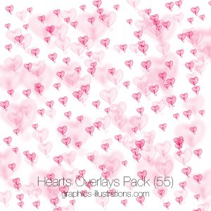 Hearts Overlays, Transparent PNG files with red, pink and colorful hearts available as 55 high-res transparent PNG files, Commercial Use OK