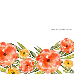Watercolor Floral Backgrounds with Text Space, Pack 2