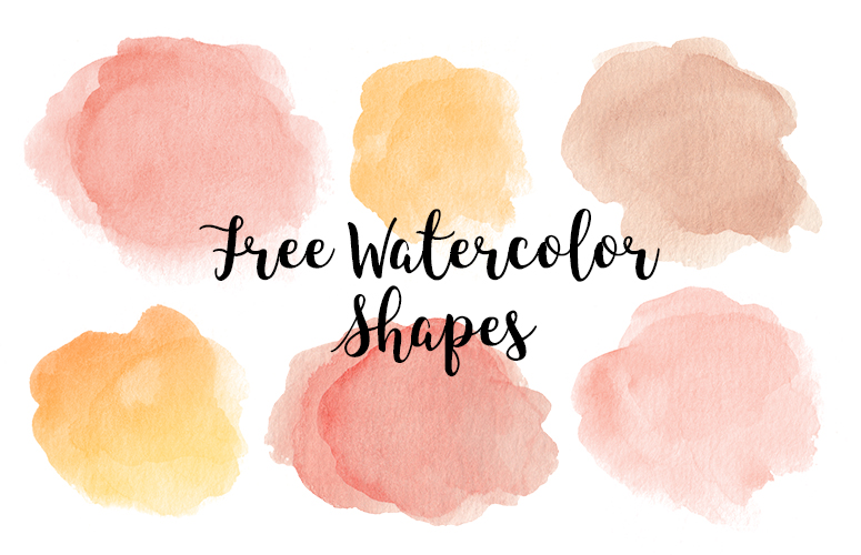 Watercolor Shapes, set of 6 watercolor clip art