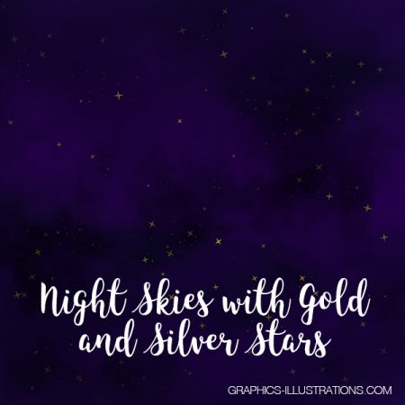 Night Skies with Gold and Silver Stars