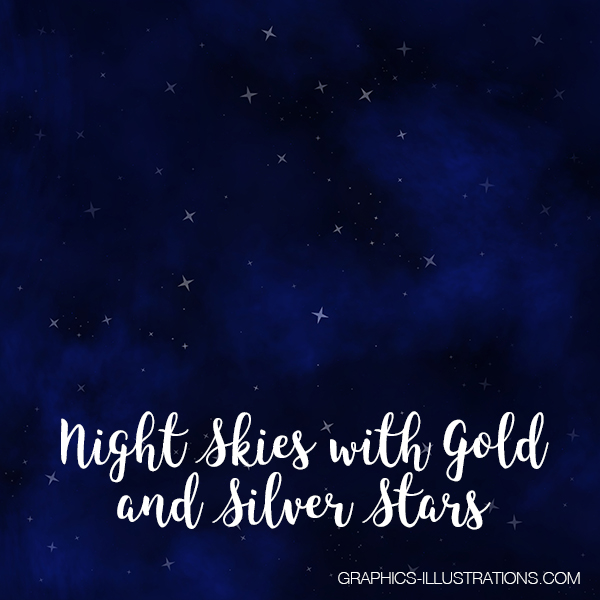 Night Skies with Gold and Silver Stars