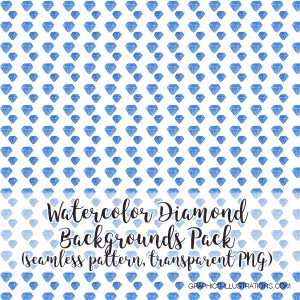 Watercolor Diamond Seamless Pattern Backgrounds