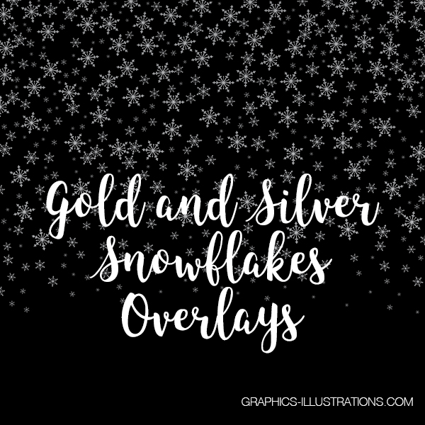 Gold and Silver Snowflakes Overlays