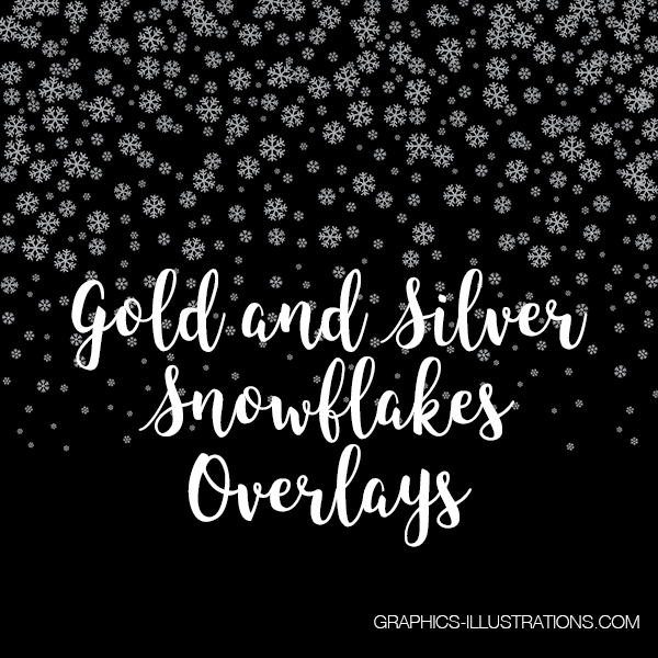 Gold and Silver Snowflakes Overlays