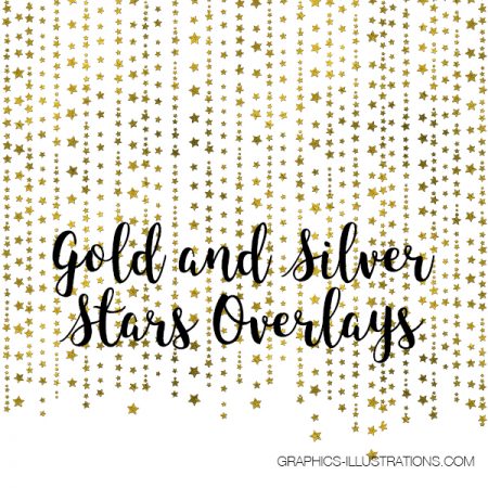 Gold and Silver Stars Overlays