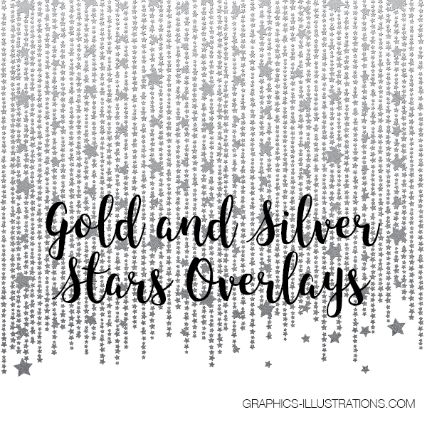 Gold and Silver Stars Overlays