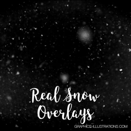 Real Snow Photo Overlays (Snowflakes), Set of 25 PNG Overlays