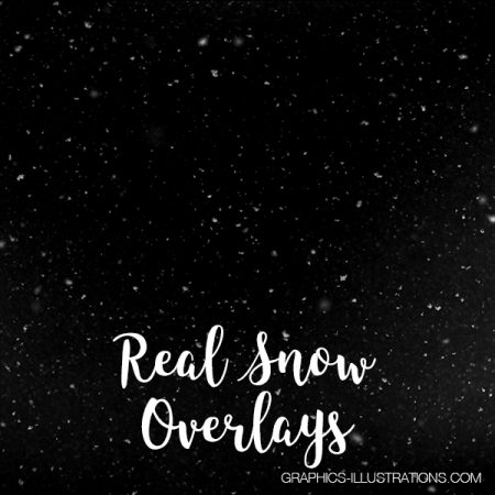 Real Snow Photo Overlays (Snowflakes), Set of 25 PNG Overlays