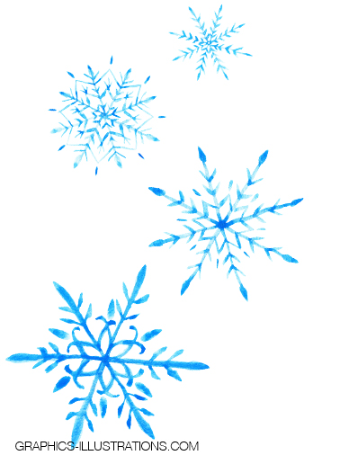 Watercolor Snowflakes Clip Art
