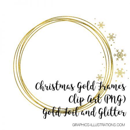 Christmas Gold Frames Clip Art