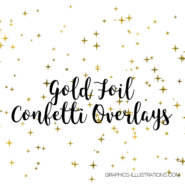 Gold Foil Confetti Overlays