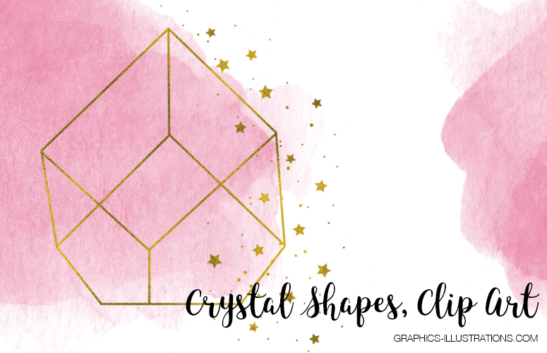 Crystal Shapes, Gold and Gold Glitter