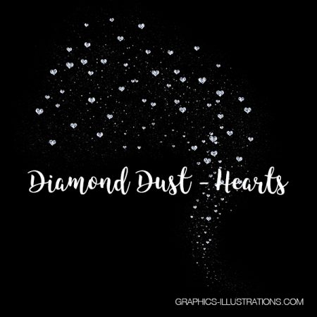 Diamond Dust, Hearts, Valentine's Day Clip Art