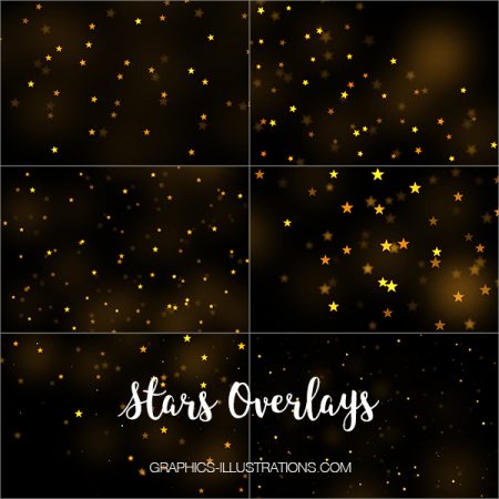 Gold Stars Photo Overlays