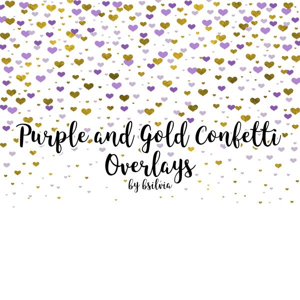 Purple and Gold Confetti Overlays, Gold Confetti Transparent PNG files