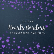 Glitter Hearts Confetti Borders