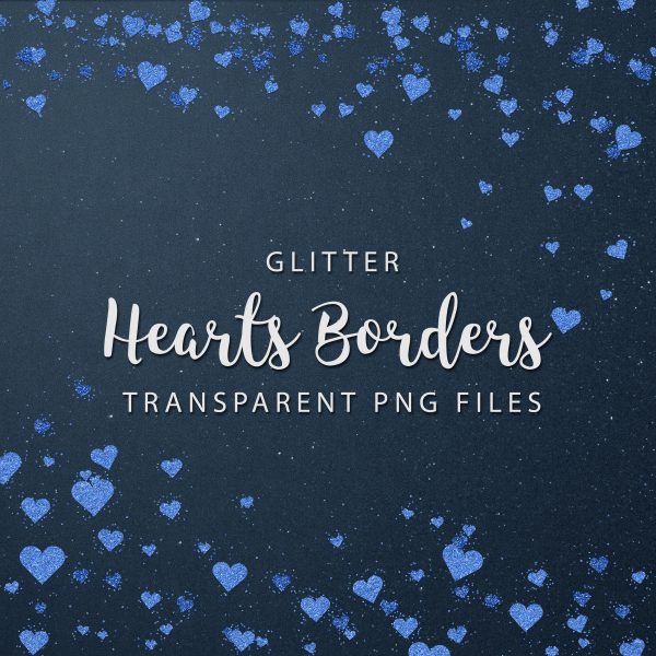 Glitter Hearts Confetti Borders