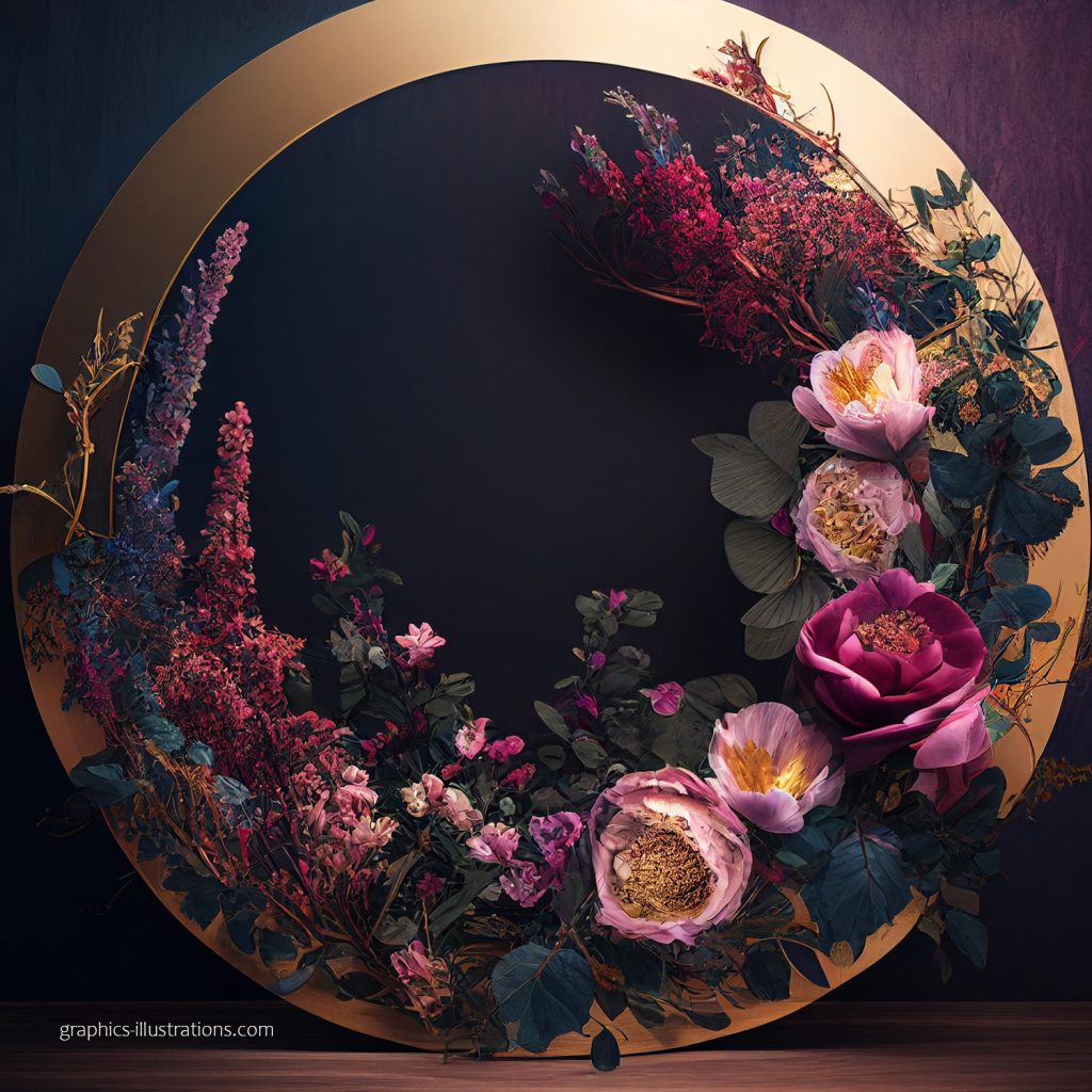 Floral Circle Arches Digital Backdrops