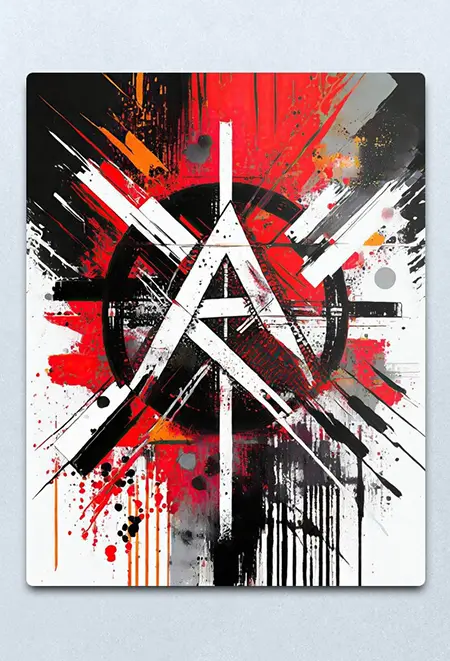 Anarchy Unleashed: Dynamic Abstract Artwork Metal Print