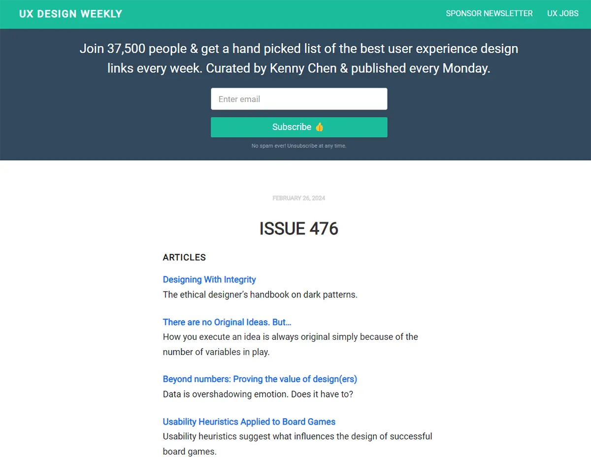 UX Design Weekly 
