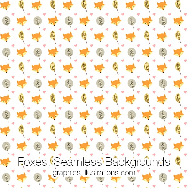 Foxes Seamless Pattern Background