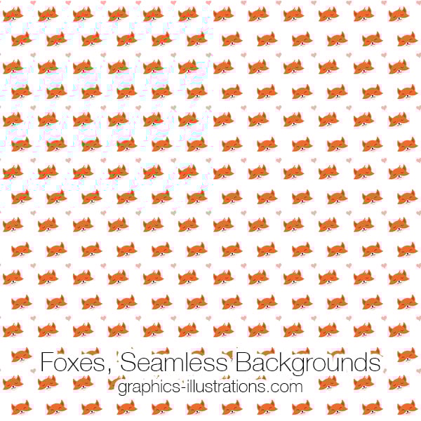 Foxes Seamless Pattern Background