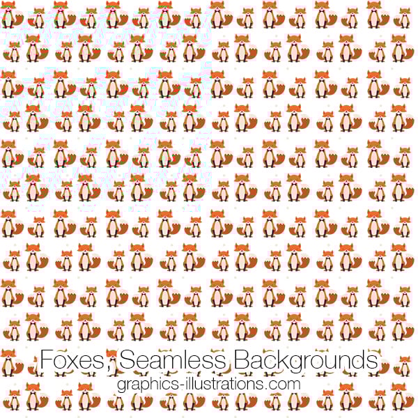Foxes Seamless Pattern Background