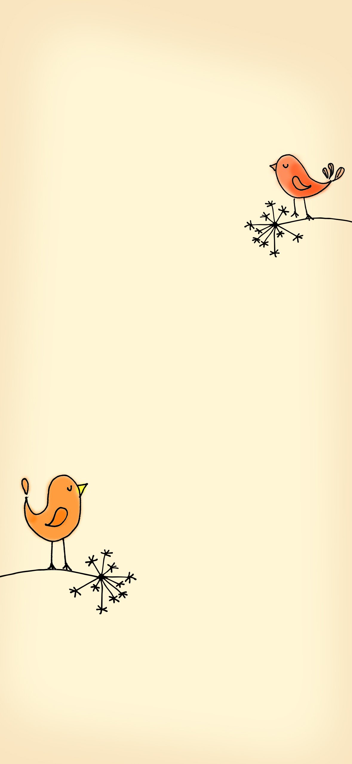Hand-Drawn Bird Smartphone Background
