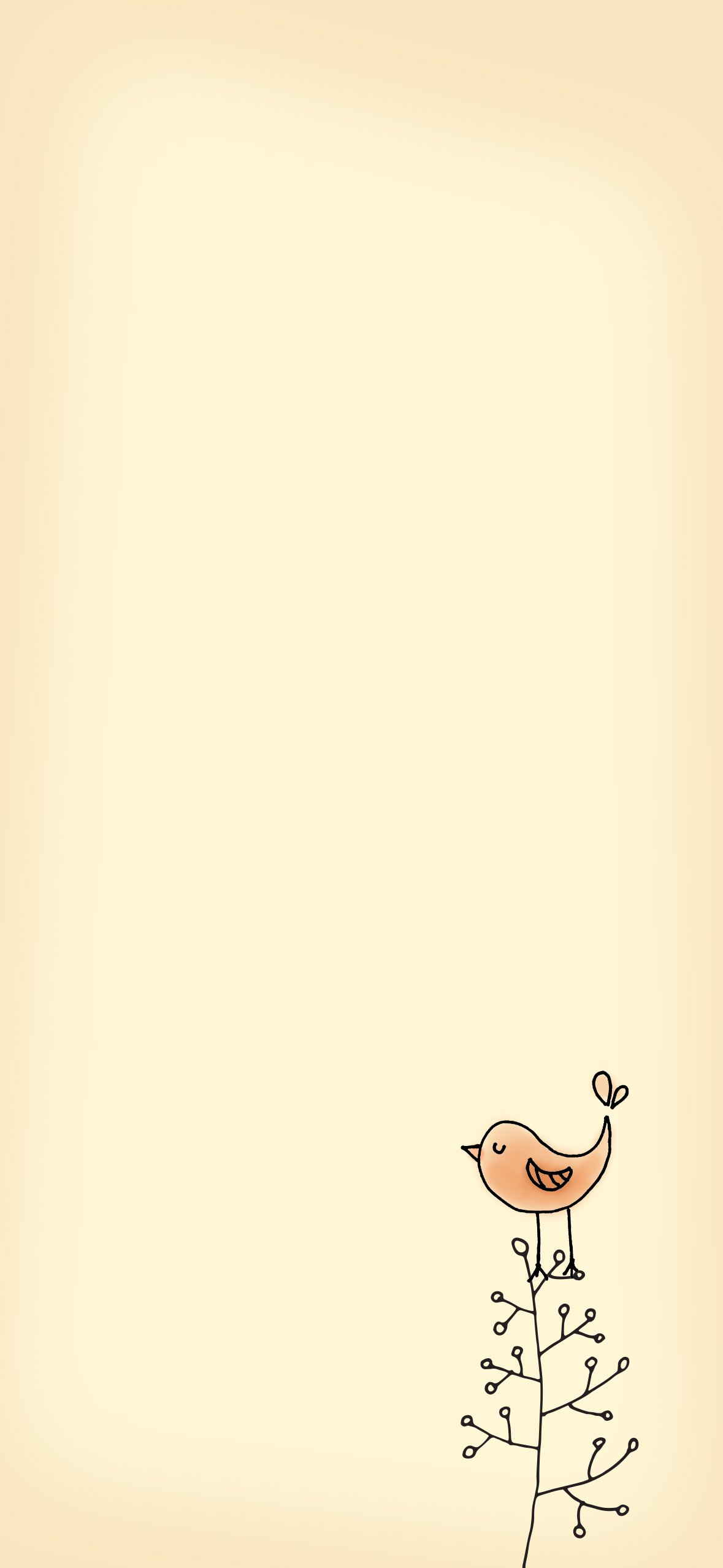 Hand-Drawn Bird Smartphone Background