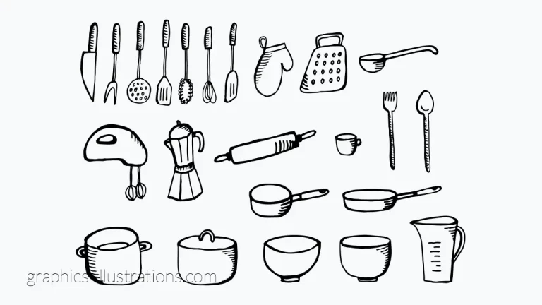 hand-drawn kitchenware clipart