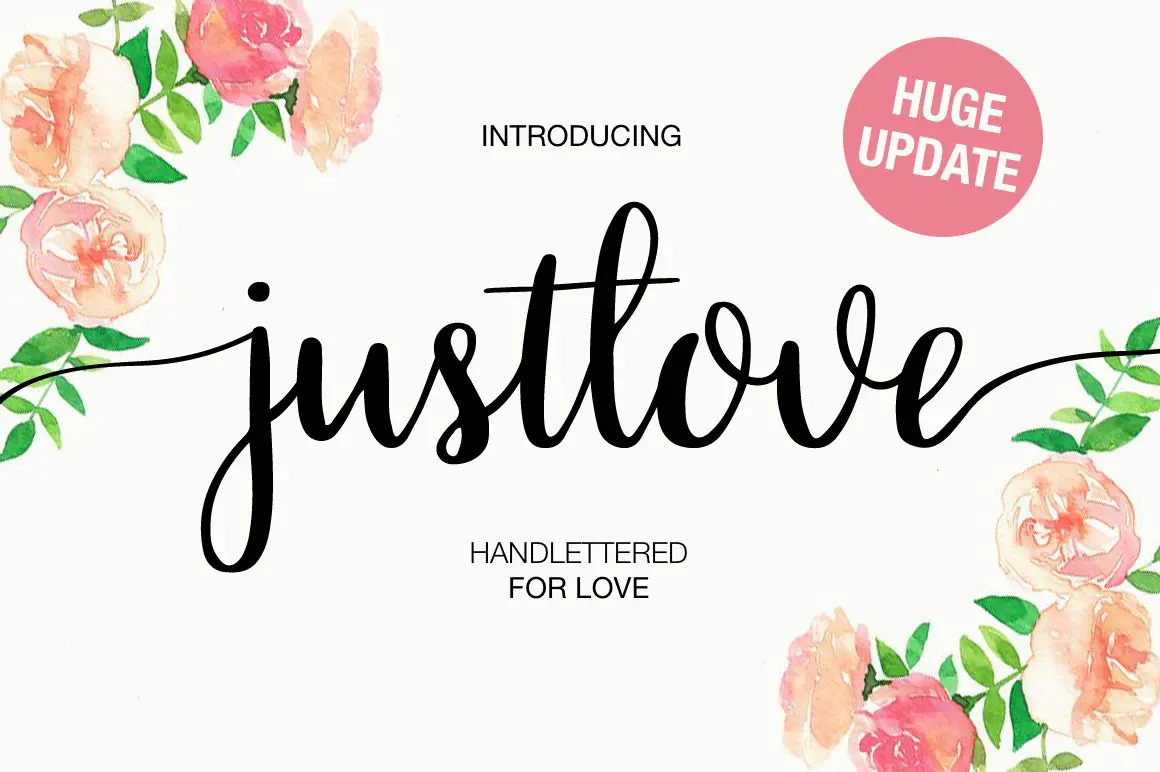 Just Love handwritten font with swashes