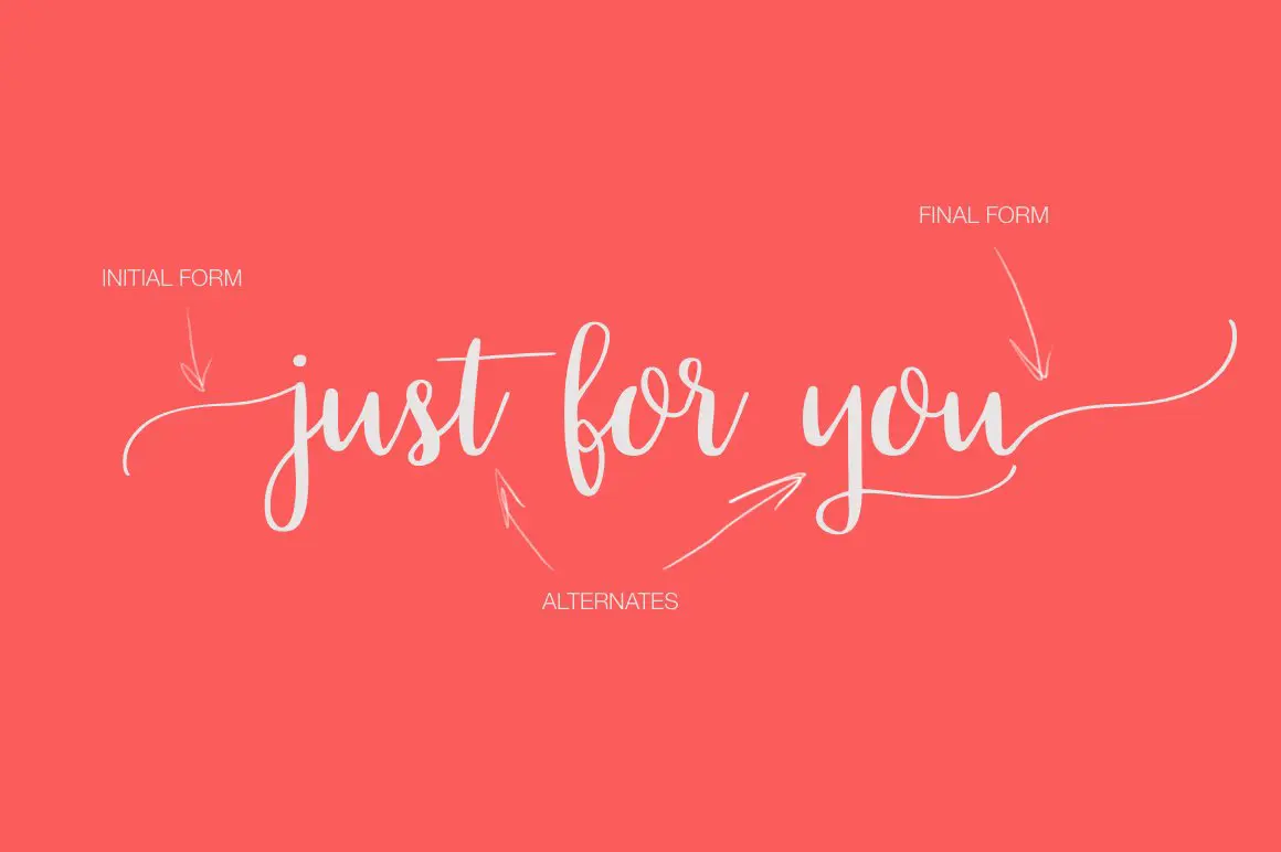 Just Love handwritten font with swashes