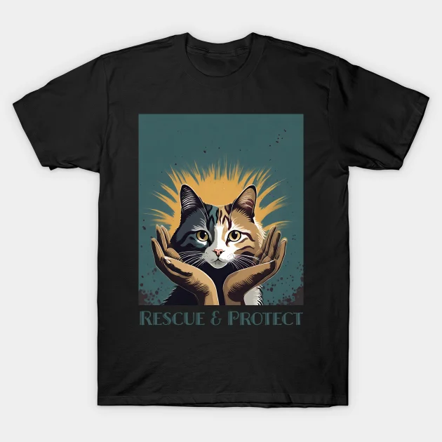 Rescue & Protect: The Ultimate Cat Lovers Graphic T-Shirt