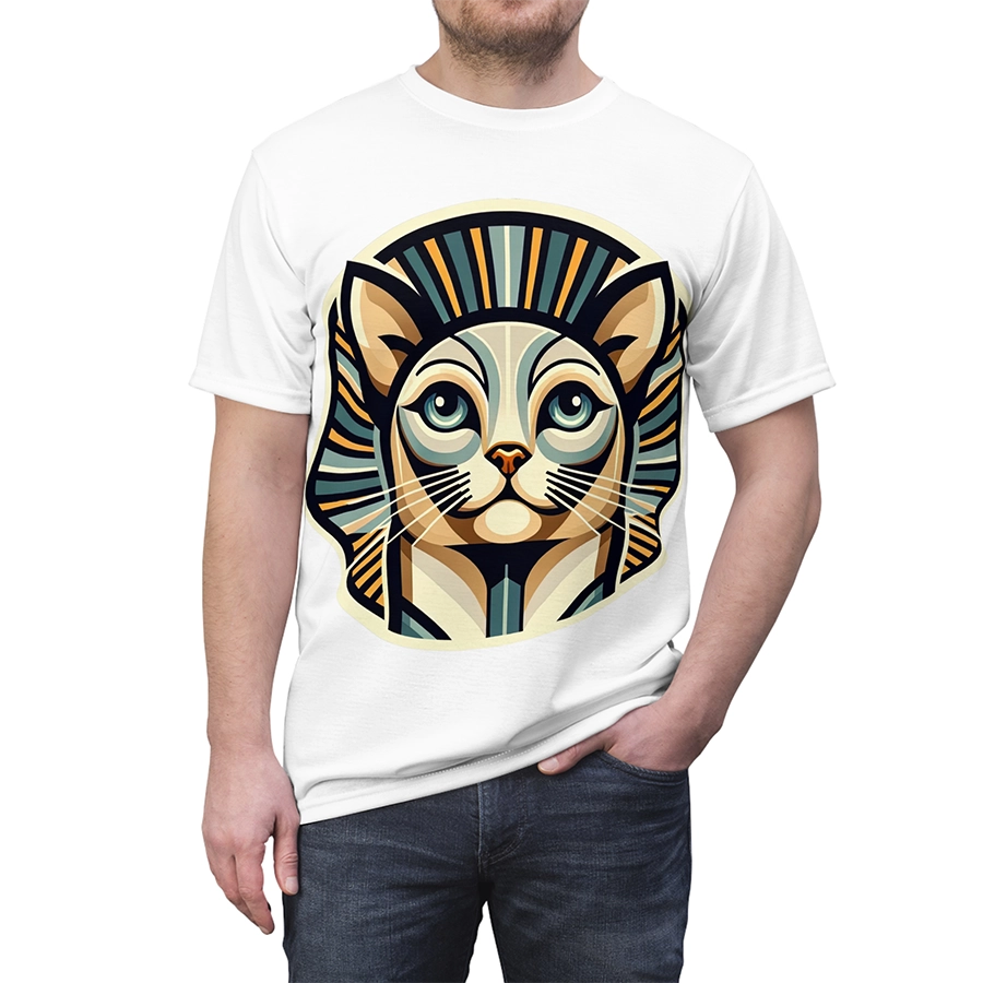 Feline Chic: Unisex Art Deco Unisex Cat Tee