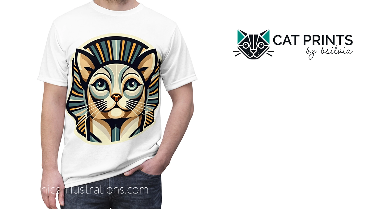 Feline Chic: Unisex Art Deco Unisex Cat Tee