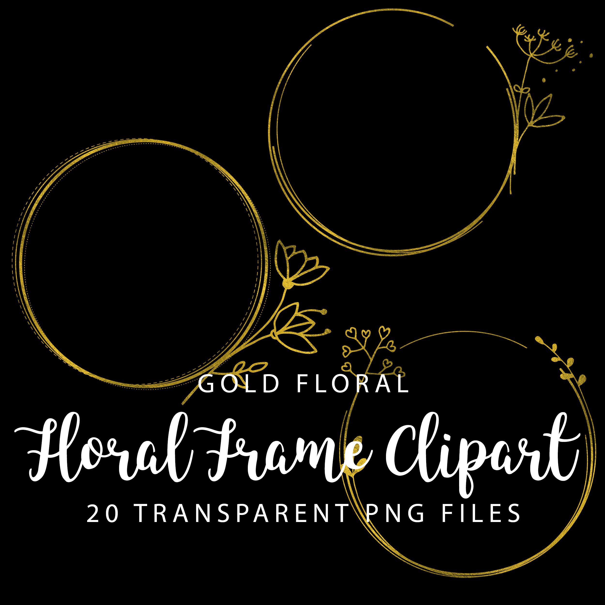 Create Magic with Gold Foil Floral Frames Clip Art