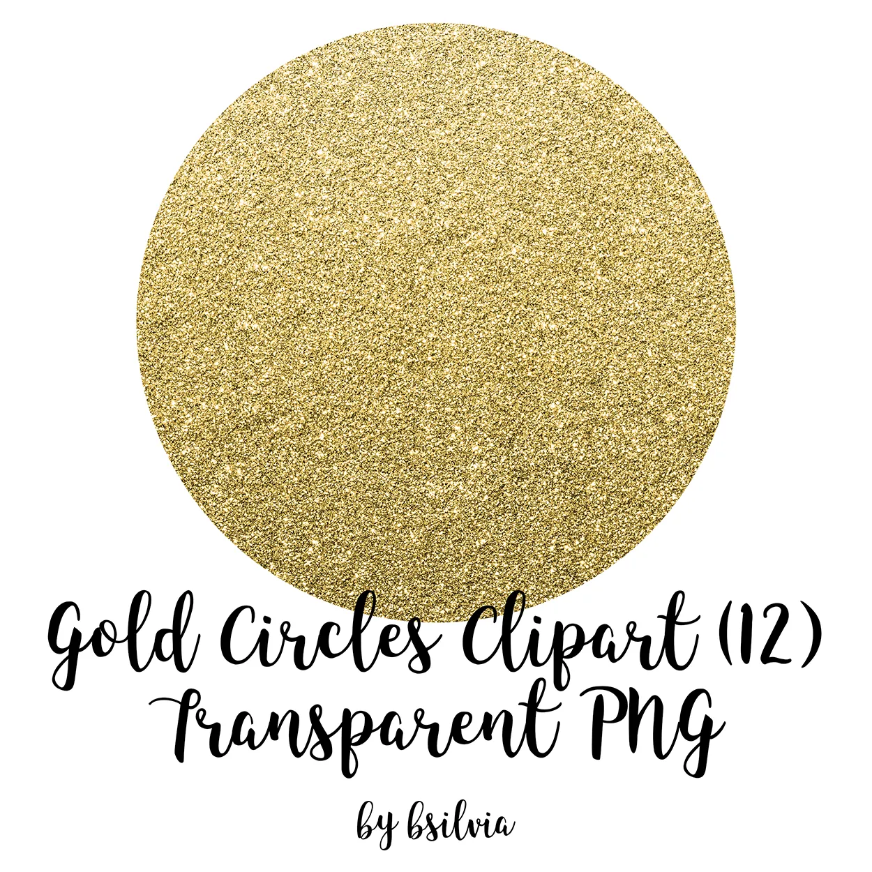 Gold Circles Clipart, Sparkly Glitter Gold Circles Transparent PNG, Gold Foil Clip Art Circles, PNG Circles, Digital Clipart